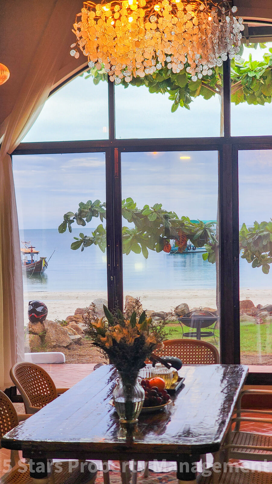 Bedroom with sunset sea view